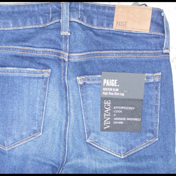 PAIGE VINTAGE JEANS high rise slim leg. - Picture 5 of 5